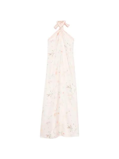 tie-neck floral-print maxi dress by FORTE_FORTE