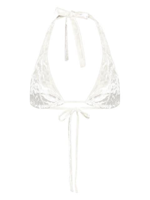 triangle velvet bikini top by FORTE_FORTE