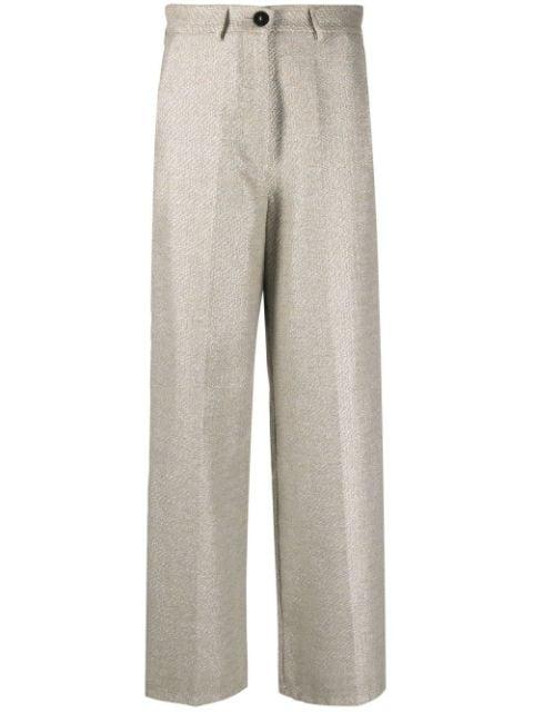 wide-leg cotton-blend trousers by FORTE_FORTE