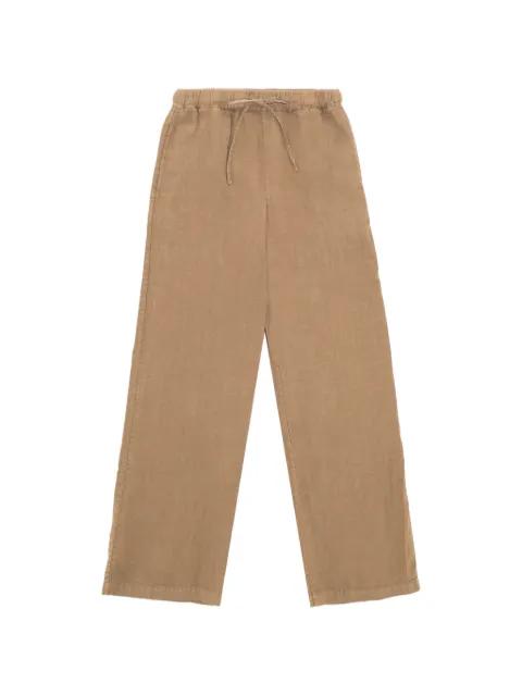 Jaleh linen drawstring straight trousers by FORTELA