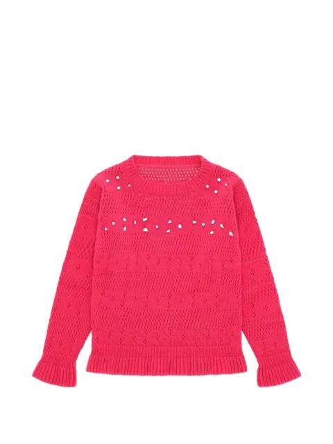 Luna beaded crew-neck sweater by FORTELA
