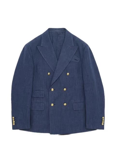 Travel double-breasted peak-lapel blazer by FORTELA
