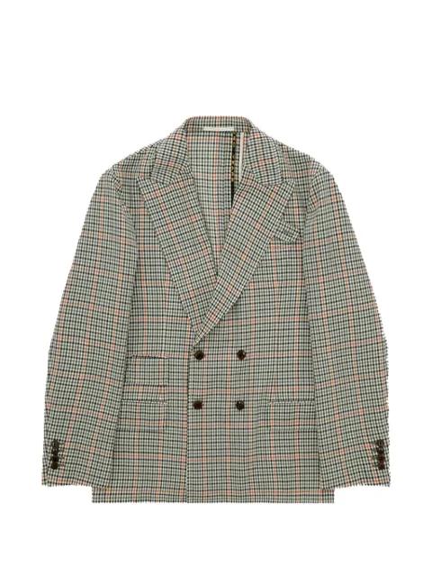 Travel double-breasted plaid blazer by FORTELA