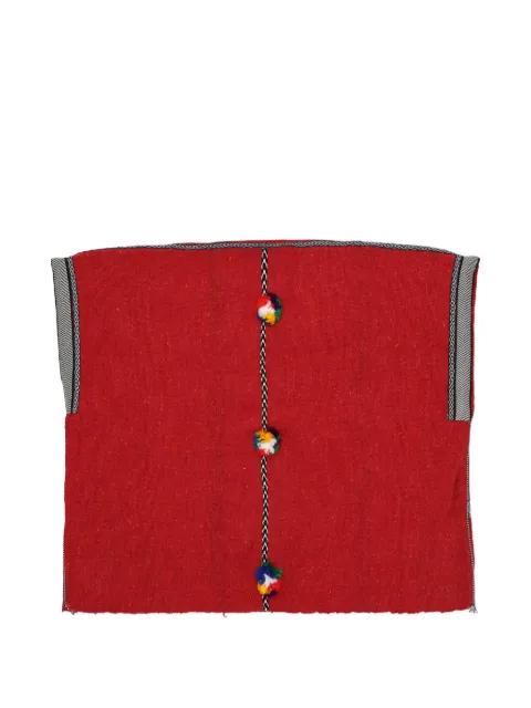 Veruska pompom-embellished poncho by FORTELA