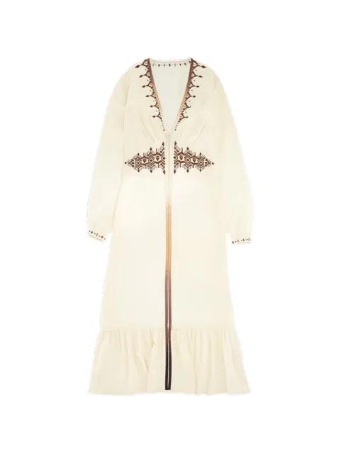 Wada embroidered V-neck midi dress by FORTELA