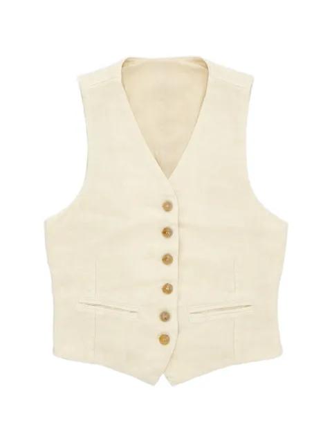 button V-neck waistcoat by FORTELA