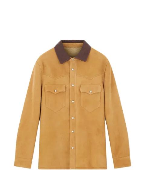 leather shirt jacket by FORTELA