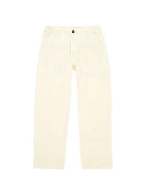 patch-pocket linen trousers by FORTELA