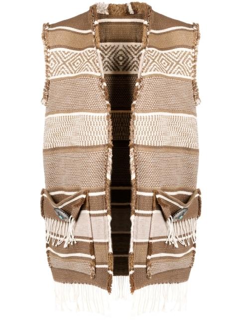vertical-stripe knitted gilet by FORTELA