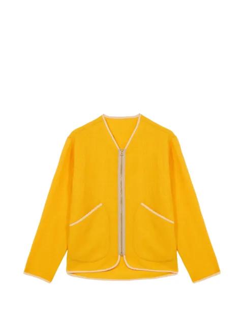zip-up trim wool jacket by FORTELA