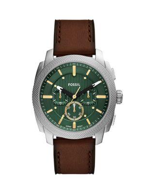 Machine Chronograph Brown Leather Watch by FOSSIL