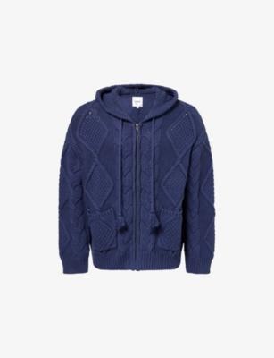 Cable-Knit Zip-Through Cotton-Blend Hoody by FOUND