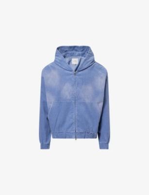 Distressed Corduroy Zip-Through Cotton Hoody by FOUND