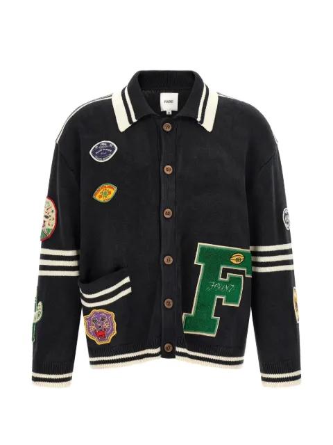 Fin Varsity patch-embellished cardigan by FOUND
