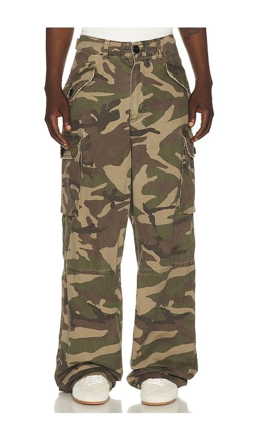 Found Camo Utility Cargo Pants in Green by FOUND
