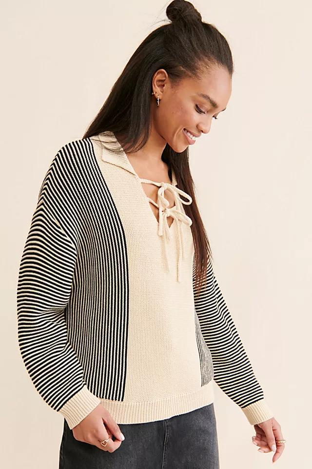 Found Striped Knit Collar Sweater by FOUND