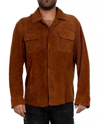 Suede Long Sleeve Camp Shirt by FOUND