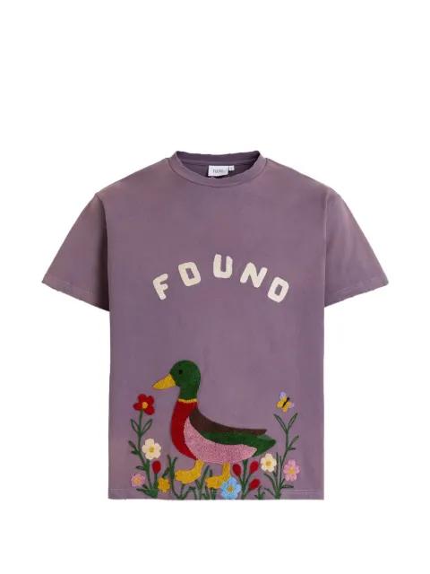 chenille-embroidered T-shirt by FOUND