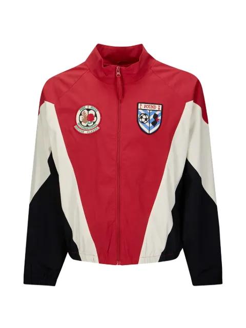 colour-block embroidered jacket by FOUND