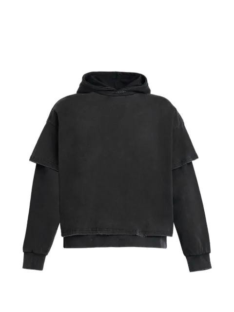 distressed layered-effect hoodie by FOUND