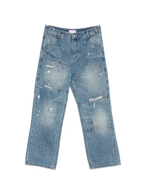 distressed patchwork jeans by FOUND