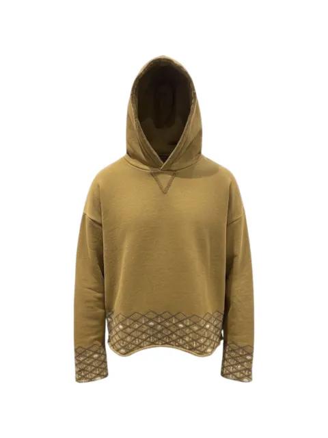 embroidered border hoodie by FOUND