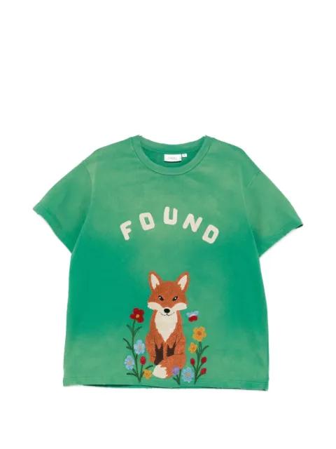 fox-embroidered T-shirt by FOUND