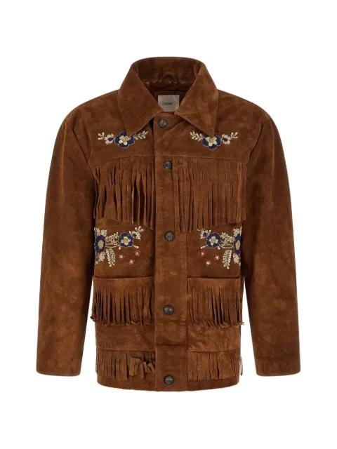 fringed embroidered jacket by FOUND