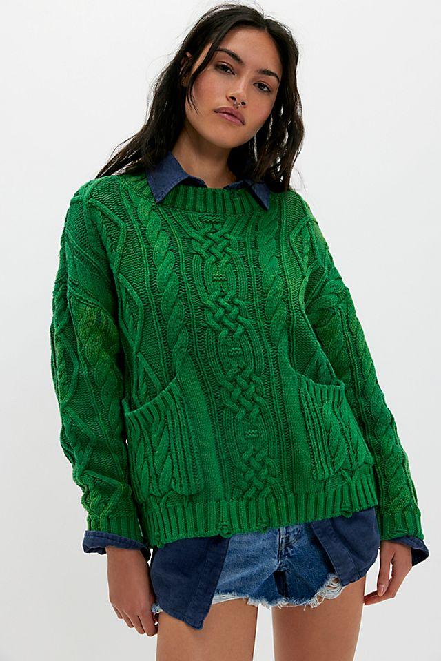 Found Cable Knit Sweater by FOUND | FREE PEOPLE