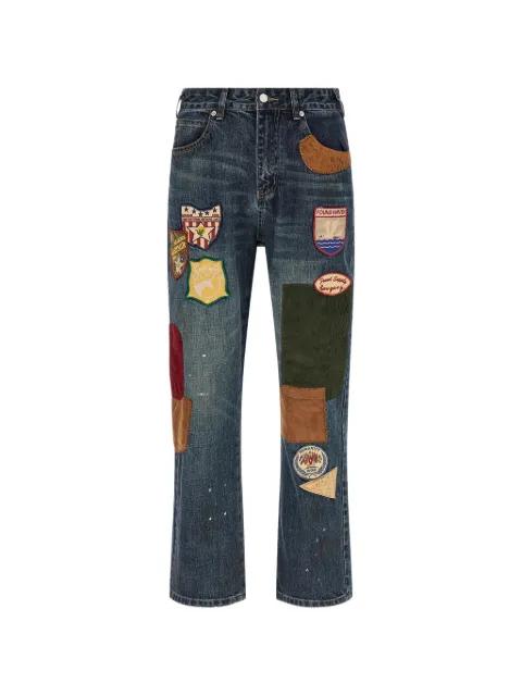 patchwork straight-leg jeans by FOUND