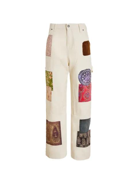 patchwork tapestry trousers by FOUND