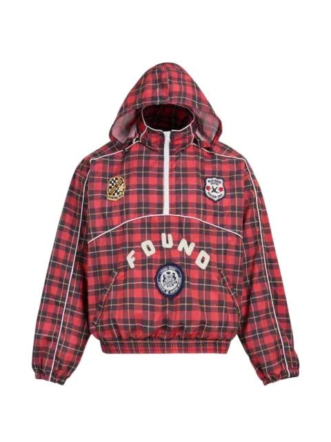 plaid embroidered-patch track jacket by FOUND