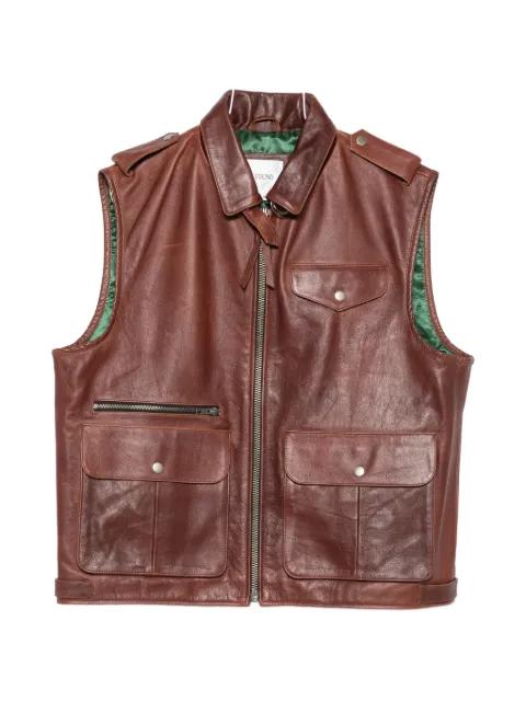 pocket leather jacket by FOUND