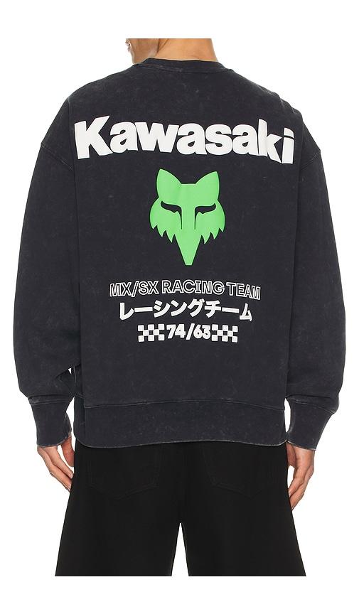 Fox Racing x Kawasaki Heavyweight Fleece Crewneck in Slate by FOX RACING