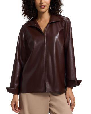 Agnes Faux Leather Shirt by FOXCROFT