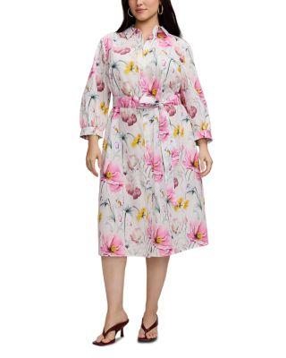 Esther 3/4 Sleeve Floral Dress by FOXCROFT PLUS