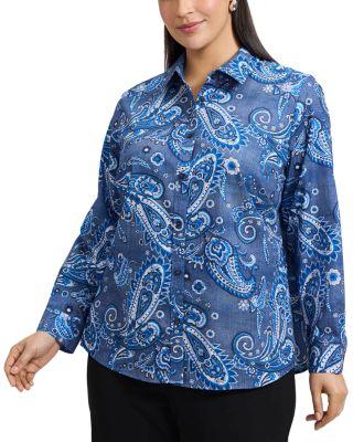 Hampton Paisley Print Shirt by FOXCROFT PLUS