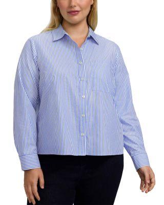 Jodie Long Sleeve Stripe Shirt by FOXCROFT PLUS