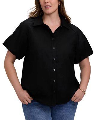 Plus Paula Puff Sleeve Shirt by FOXCROFT PLUS