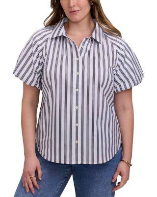 Plus Paula Puff Sleeve Shirt by FOXCROFT PLUS