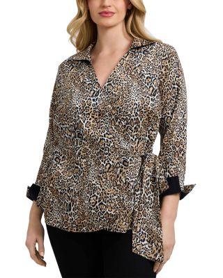 Salina Animal Print Blouse by FOXCROFT PLUS