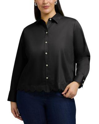 Scarlett Long Sleeved Matte Sateen Shirt by FOXCROFT PLUS
