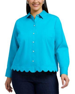 Scarlett Long Sleeved Matte Sateen Shirt by FOXCROFT PLUS