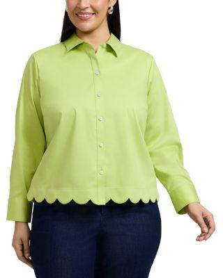 Scarlett Long Sleeved Matte Sateen Shirt by FOXCROFT PLUS