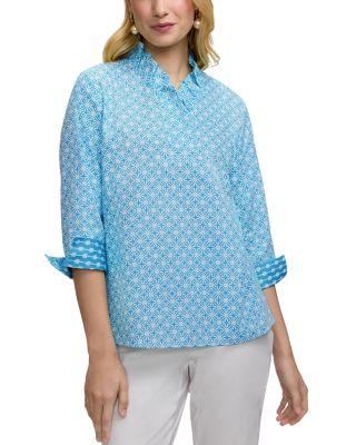 Tammy Geo Lattice Print Top by FOXCROFT