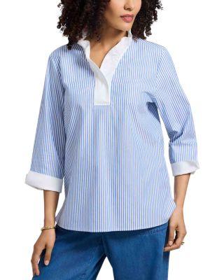 Tammy Stripe 3/4 Sleeve Pullover Shirt by FOXCROFT