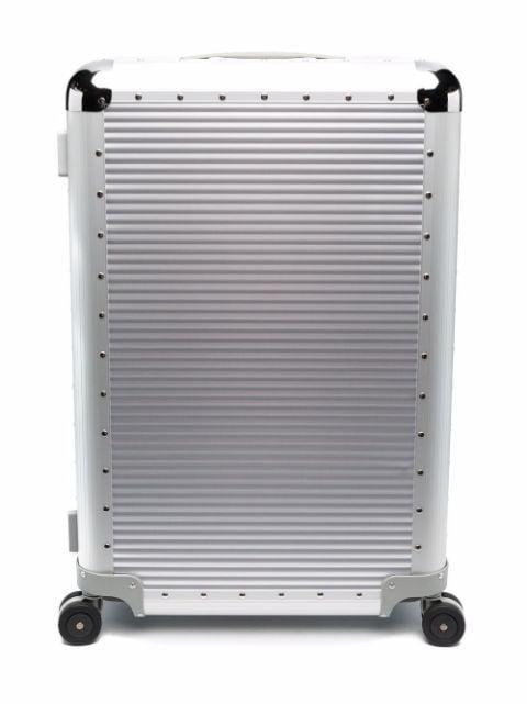Bank S Spinner 76cm studded aluminum suitcase by FPM MILANO