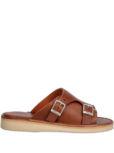 buckle leather slides by FRACAP
