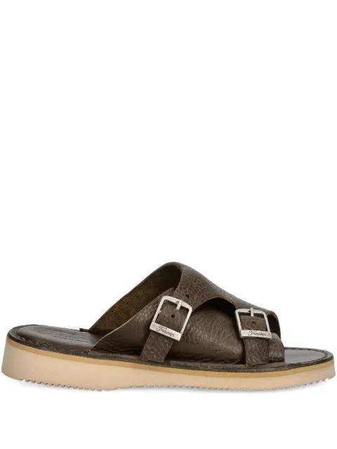 double-buckle leather sandals by FRACAP