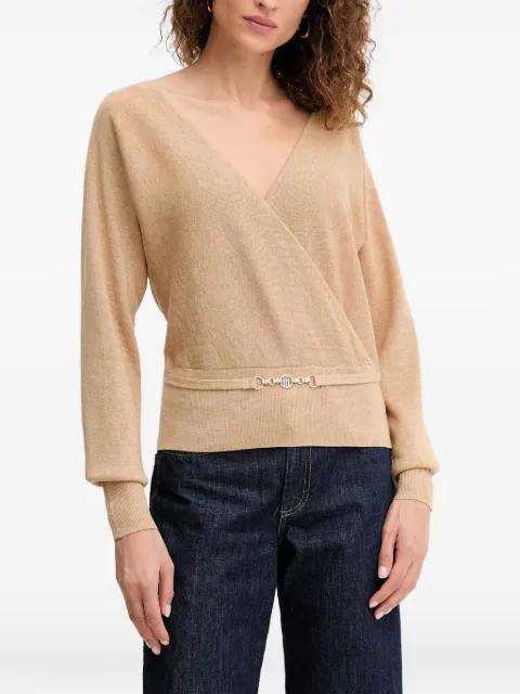V-neck buckle sweater by FRACOMINA